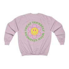 Load image into Gallery viewer, treat yourself with kindness crewneck