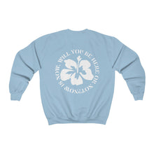 Load image into Gallery viewer, now is now crewneck - black and white