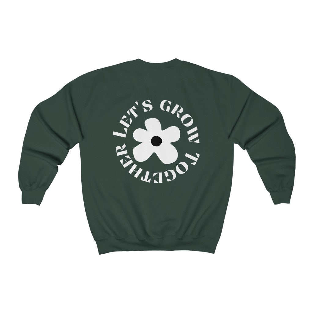 let's grow together crewneck - black and white
