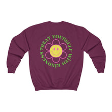 Load image into Gallery viewer, treat yourself with kindness crewneck
