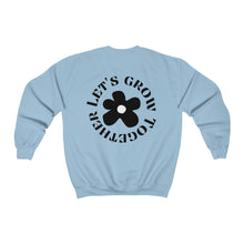 Load image into Gallery viewer, let&#39;s grow together crewneck - black and white

