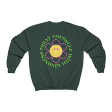 Load image into Gallery viewer, treat yourself with kindness crewneck
