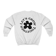 Load image into Gallery viewer, let&#39;s grow together crewneck - black and white
