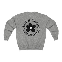 Load image into Gallery viewer, let&#39;s grow together crewneck - black and white
